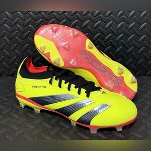Adidas Predator 24 Pro FG Soccer Cleats Solar Red Yellow Black IG7776 Mens Sizes